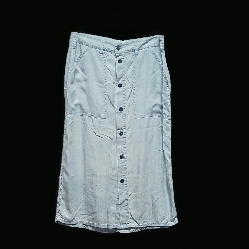 OBEY St. Gilles Midi Skirt in Chambray - size 28/6. *NWT* - Picture 2 of 8